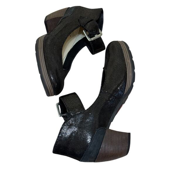 Not For Sale Wolky Pumps Women 37 US 6 Black Aya Leather Metallic Mary‎ Jane - Picture 5 of 9